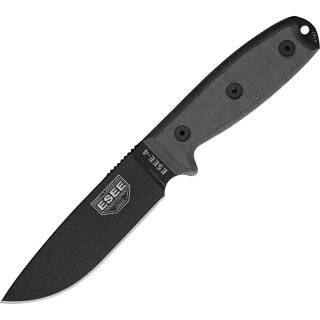 ESEE Model 4, Messer mit 1095HC Klinge, grauer Micarta-Griff, ohne Scheide