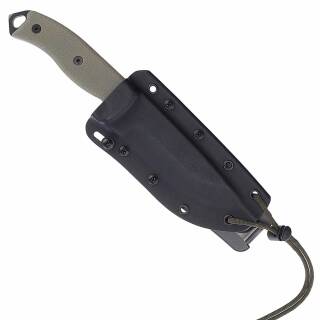 ESEE Model 5, Messer mit 1095HC Klinge, grner Micarta Griff, Kydescheide + Clip