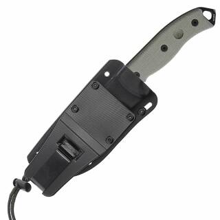 ESEE Model 5, Messer mit 1095HC Klinge, grner Micarta Griff, Kydescheide + Clip