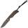 Fred Perrin Folding Neck Knife Pliant braun, 440C, stonewash Finish, Kydex