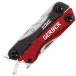 Gerber Multitool DIME aus rostfreiem Edelstahl mit 12 Funktionen, rot/anthrazit