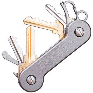 KeyBar Schlüsselorganizer aus Titanium mit Taschenclip, bis zu 12 Schlüssel