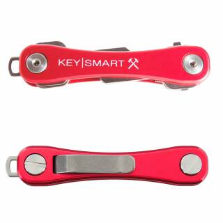 KeySmart Rugged Schlüssel-Organizer in rot mit praktischem Taschenclip