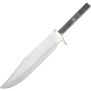 Knifemaking Messerklinge Jagdklinge mit satiniertem Finish und Messingschutz