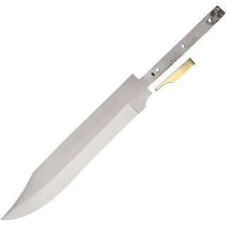 Knifemaking Messerklinge aus Edelstahl mit abnehmbaren Messingschutz, BL614