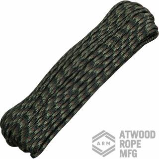 Atwood Rope MFG - Paracord-Schnur in Woodland Camo mit 7-Kern, 4 mm, 30,48 m