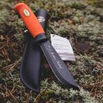 Marttiini Skinner Martef Orange mit 10,8 cm Edelstahlklinge und Lederscheide