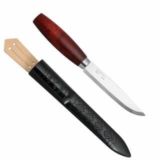 Morakniv Classic No 3 mit 13,2 cm Carbonstahlklinge, Birkenholzgriff und Scheide