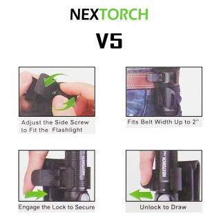 Nextorch V5 Tactical Flashlight Holster Taschenlampenhalter mit Grtelclip