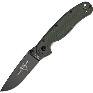 Ontario RAT II Einhandmesser, Klinge aus AUS 8 Stahl, OD Green Nylongriff