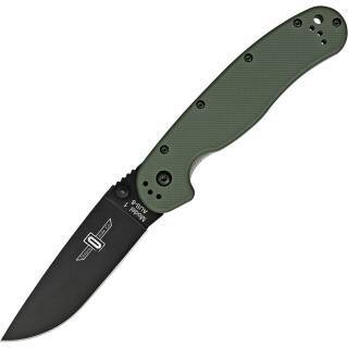 Ontario RAT-1 mit AUS-8 Edelstahl Klinge und schwarzen Finish, OD green Griff