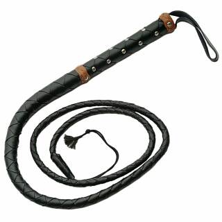 SZCO Peitsche, geflochtene Bullenpeitsche mit Handschlaufe 150 cm