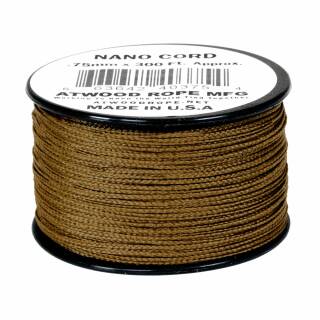 Atwood Rope MFG - Nano Cord Premium Nylon Schnur in coyote, 90 Meter, 0,75 mm