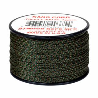 Atwood Rope MFG Nano Cord Premium Nylon Schnur, Woodland Camo, 90 Meter