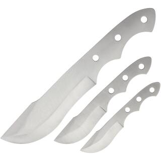 Rough Ryder Knifemaking Blade Set mit 3 Klingen aus gebürstetem Edelstahl