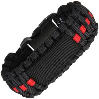 Survco Tactical Para Cord Watch Band Red Line Uhrenband Schwarz Rot