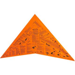 Survival Metrics Bandana Dreieckstuch in orange mit Überlebensanleitungen
