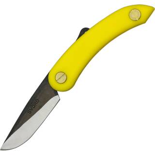 Svörd Mini Peasant Taschenmesser mit 6,6 cm High Carbonstahl mit gelbem Griff