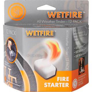 UST WetFire Fire Starting Tinder, natürlich basierter Feueranzünder, 12er Pack