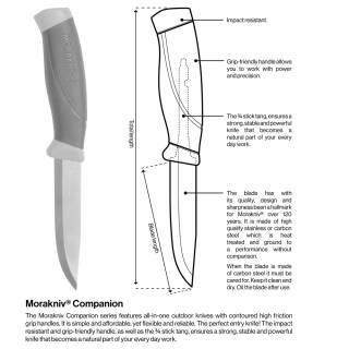 Morakniv Companion Anthrazit, Messer aus rostfreiem Stahl mit Köcherscheide