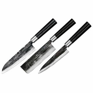 Samura SUPER 5 Küchen-Messer-Set, 3 professionelle Messer aus VG-10 Stahl