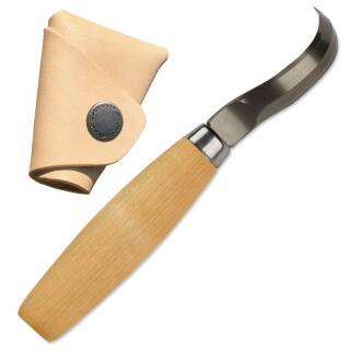 Morakniv Wood Carving Hook Knife 163 Double Edge Messer mit Lederschutz