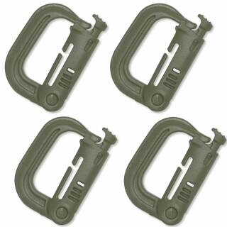 Maxpedition Grimloc Carabiner, PVC-Karabiner in foliage grün, 4er Set, MXGRMLG