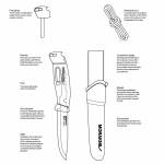 Morakniv Companion Spark in gelb mit Edelstahlklinge, Feuerstarter, Paracord