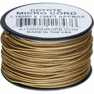 Atwood Rope MFG - Micro Cord Hightech-Schnur in coyote, 1,18 mm, 38 Meter