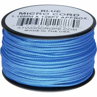 Atwood Rope MFG - Micro Cord Hightech-Schnur in blau, 1,18 mm, 38 Meter