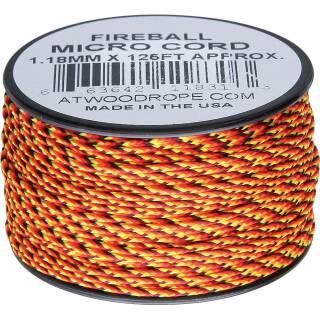 Atwood Rope MFG - Micro Cord Hightech-Schnur in fireball, 1,18 mm, 38 Meter