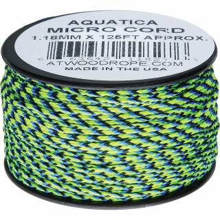 Atwood Rope MFG - Micro Cord Hightech-Schnur in aquatica, 1,18 mm, 38 Meter