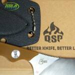 QSP Neckmuk, Neck Knife mit D2 Klingenstahl, FullTang, braune G10 Griffschalen