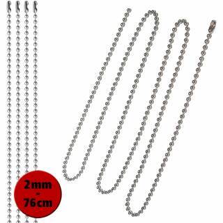 Halskette, Neck Chain, Kugelkette aus Edelstahl, 2 mm, 76...