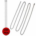Halskette, Neck Chain, Kugelkette aus Edelstahl, 2 mm, 76 cm lang, im 3er Pack