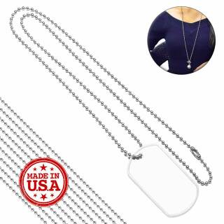 Halskette, Neck Chain, Kugelkette aus Edelstahl, 2 mm, 76 cm lang, im 10er Pack