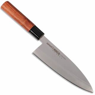 Samura OKINAWA Deba Kochmesser, 17 cm, mit AUS-8 Stahl und Holzgriff