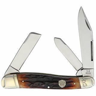 Rough Ryder Large Stockman Taschenmesser mit braunem Hirschknochen-Griff, RR1799