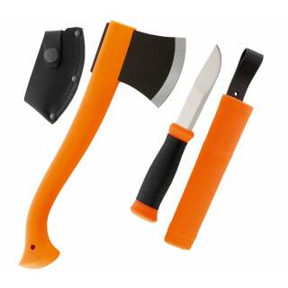 Morakniv Camping-Axt und Mora Outdoor 2000 Messer in leuchtorange als Set