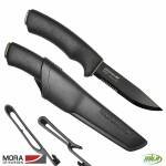 Morakniv Bushcraft Black SRT, schwarze Edelstahlklinge mit part. Sägezahnung