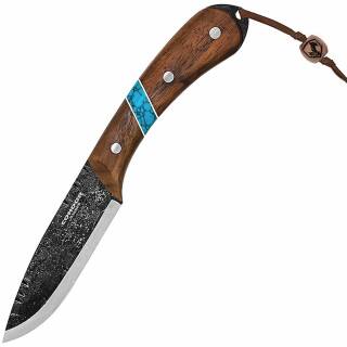 Condor Blue River Messer, 1095HC Stahl, Walnussholzgriff und Lederscheide