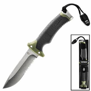 Gerber Ultimate Suvival SE Messer mit Feuerstarter, Diamantschärfer, Pfeife
