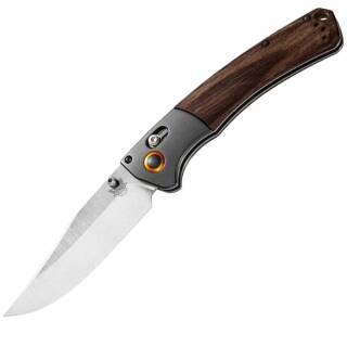 Benchmade Crooked River Einhandmesser mit S30V Stahl und Holzgriffschalen