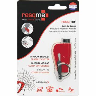 Resqme GBO-RQM Rettungswerkzeug mit Glasbrecher und Gurtschneider, rot
