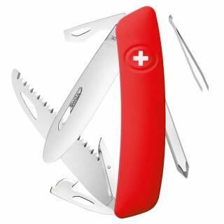 Swiza J06 Kindermesser in rot mit abgerundeter Klinge und 12 Funktionen