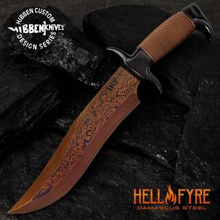 Gil Hibbens Hellfyre Highlander Bowie mit Damaststahl-Klinge
