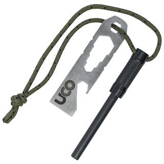 UCO Fire Striker, Feuerstarter-Kit mit Ferrocerium-Stab, Multitool und Lanyard