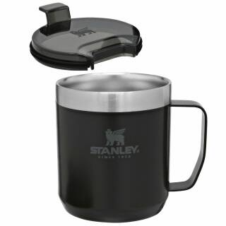 Stanley The Legendary Camp Mug Edelstahl-Isolierbecher schwarz mit Deckel, 0,35L