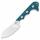 QSP Neckmuk, Neck Knife mit FullTang D2-Klinge und blauen Micarta Griffschalen