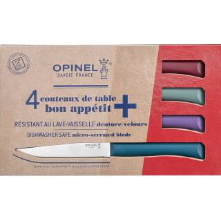 Opinel Bon Appetit 4 Tafelmesser-Set mit Edelstahlklinge mit Polymergriff, color